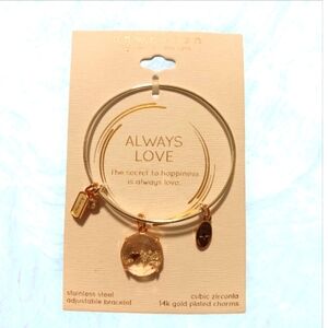 NEW 14k Gold-plated Charms w/SS Unwritten "Always Love" Charm Bracelet